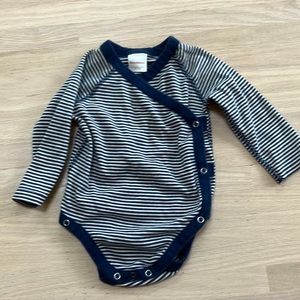 Hanna Andersson baby boy striped onesie 12-18mo